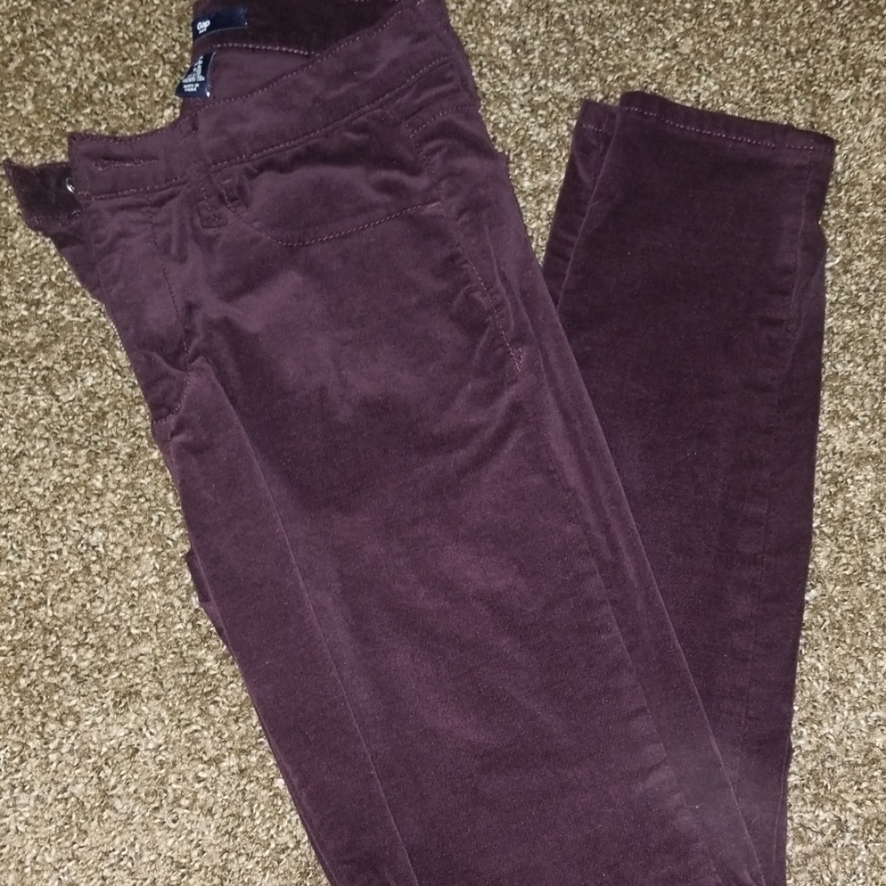 Gap skinny velvet pants